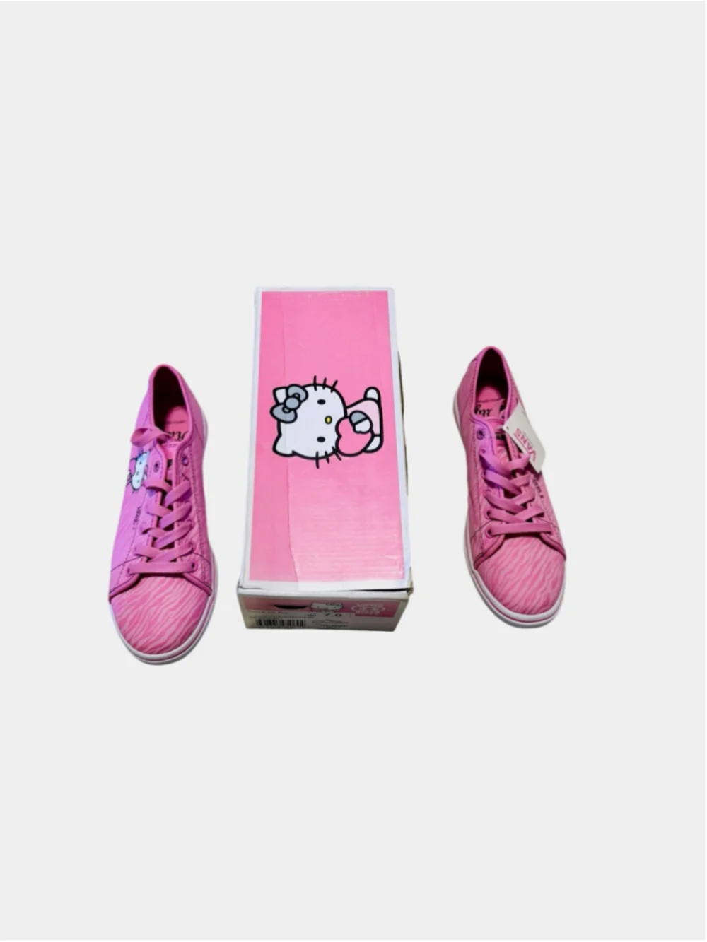 Women's Vans Hello Kitty Sneakers Size 7 Pink Zebra Print